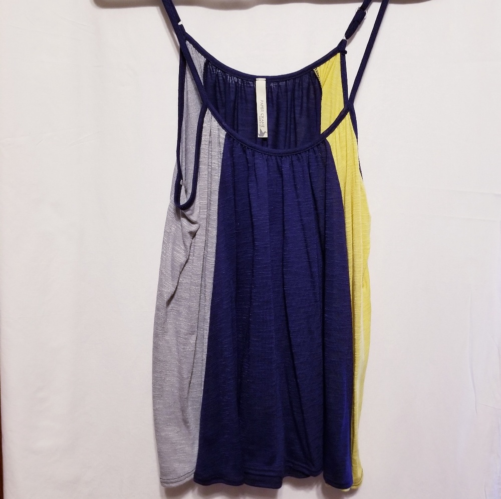 Women's Sleeveless Paper Crane Flair Two Tone Top